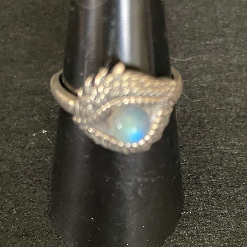 Elegant Dragon eye moonstone with 925 Sterling silver Ring